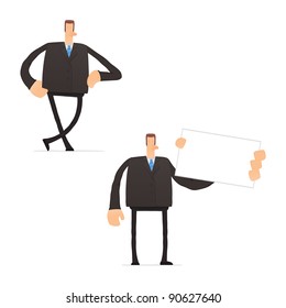 set of funny cartoon businessman in various poses for use in presentations, etc.