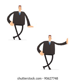 set of funny cartoon businessman in various poses for use in presentations, etc.