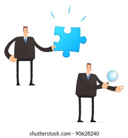 set of funny cartoon businessman in various poses for use in presentations, etc.