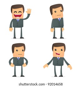 set of funny cartoon businessman in various poses for use in presentations, etc.