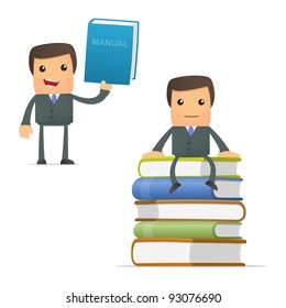 set of funny cartoon businessman in various poses for use in presentations, etc.