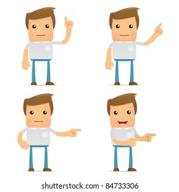 set of funny cartoon casual man in various poses for use in presentations, etc.