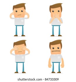 set of funny cartoon casual man in various poses for use in presentations, etc.