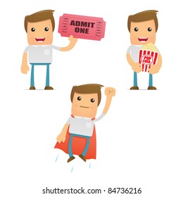 set of funny cartoon casual man in various poses for use in presentations, etc.