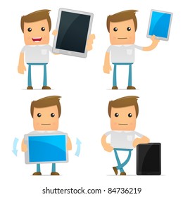 set of funny cartoon casual man in various poses for use in presentations, etc.