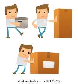 set of funny cartoon casual man in various poses for use in presentations, etc.