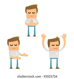 set of funny cartoon casual man in various poses for use in presentations, etc.