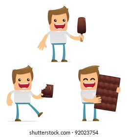 set of funny cartoon casual man in various poses for use in presentations, etc.