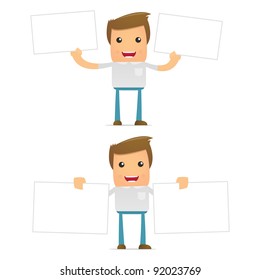 set of funny cartoon casual man in various poses for use in presentations, etc.