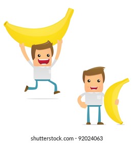 set of funny cartoon casual man in various poses for use in presentations, etc.