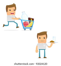 set of funny cartoon casual man in various poses for use in presentations, etc.