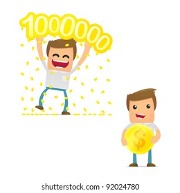 set of funny cartoon casual man in various poses for use in presentations, etc.
