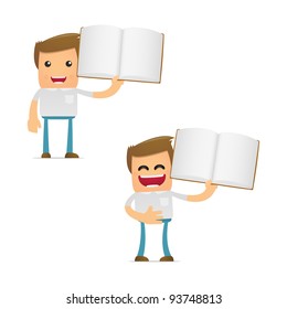 set of funny cartoon casual man in various poses for use in presentations, etc.