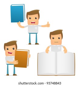 set of funny cartoon casual man in various poses for use in presentations, etc.