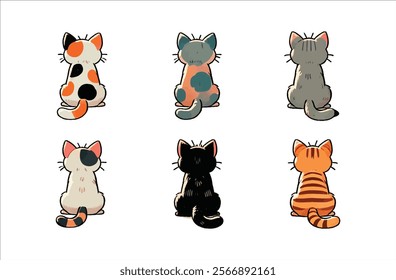  set of funny cartoon cats bindle