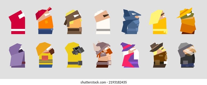 Set of funny cartoon characters. Game skins clipart.