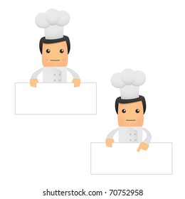 set of funny cartoon chef in various poses for use in presentations, etc.