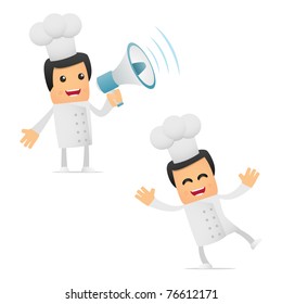 set of funny cartoon chef in various poses for use in presentations, etc.