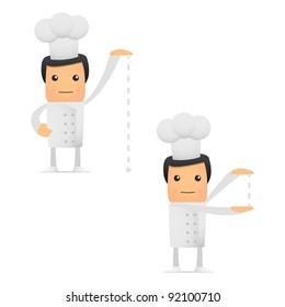 set of funny cartoon chef in various poses for use in presentations, etc.