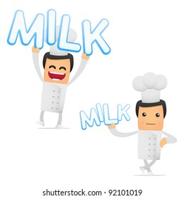 set of funny cartoon chef in various poses for use in presentations, etc.