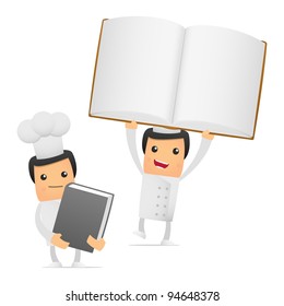 set of funny cartoon chef in various poses for use in presentations, etc.