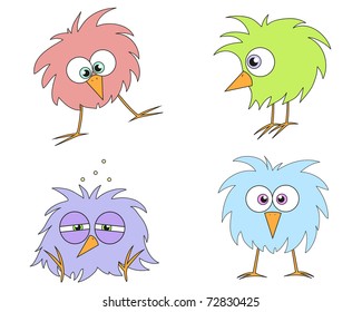 set of funny cartoon creatures