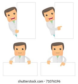 set of funny cartoon doctor in various poses for use in presentations, etc.