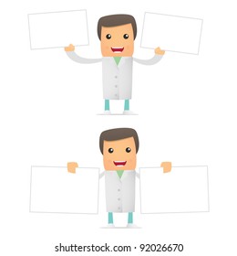set of funny cartoon doctor in various poses for use in presentations, etc.