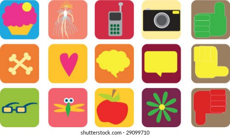 set of funny cartoon elements. vector illustration.