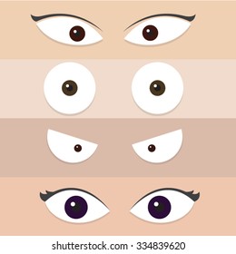 Set of funny cartoon eyes