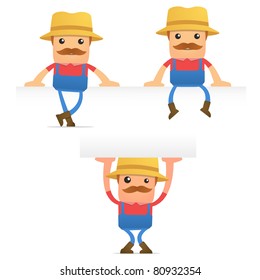 set of funny cartoon farmer in various poses for use in presentations, etc.