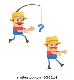 set of funny cartoon farmer in various poses for use in presentations, etc.