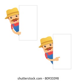 set of funny cartoon farmer in various poses for use in presentations, etc.