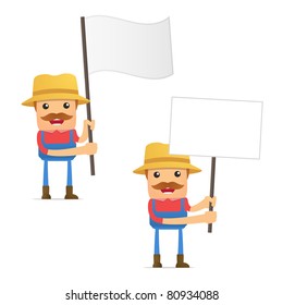 set of funny cartoon farmer in various poses for use in presentations, etc.