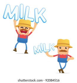 set of funny cartoon farmer in various poses for use in presentations, etc.