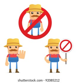 set of funny cartoon farmer in various poses for use in presentations, etc.