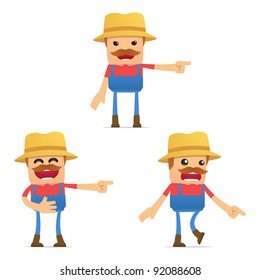 set of funny cartoon farmer in various poses for use in presentations, etc.