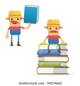 set of funny cartoon farmer in various poses for use in presentations, etc.