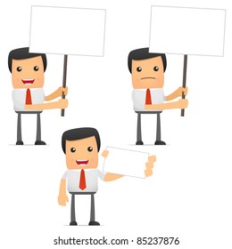 set of funny cartoon manager in various poses for use in presentations, etc.