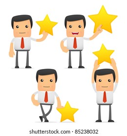 set of funny cartoon manager in various poses for use in presentations, etc.