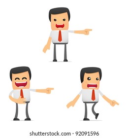 set of funny cartoon manager in various poses for use in presentations, etc.