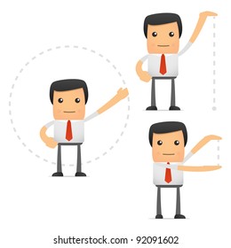 set of funny cartoon manager in various poses for use in presentations, etc.
