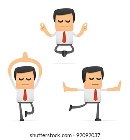 set of funny cartoon manager in various poses for use in presentations, etc.