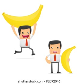 set of funny cartoon manager in various poses for use in presentations, etc.