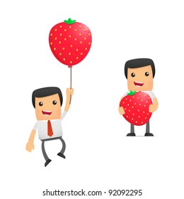 set of funny cartoon manager in various poses for use in presentations, etc.