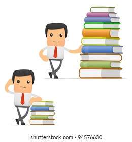 set of funny cartoon manager in various poses for use in presentations, etc.