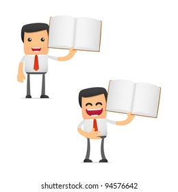 set of funny cartoon manager in various poses for use in presentations, etc.
