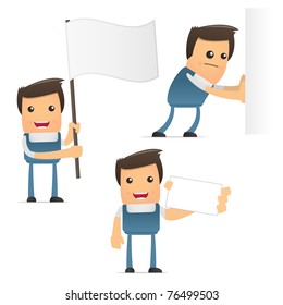 set of funny cartoon mechanic in various poses for use in presentations, etc.