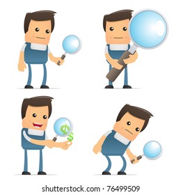set of funny cartoon mechanic in various poses for use in presentations, etc.