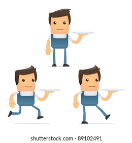 set of funny cartoon mechanic in various poses for use in presentations, etc.